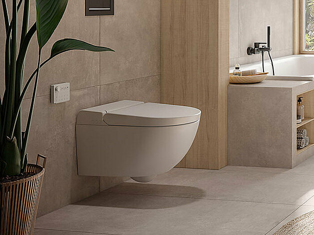 Brosse WC en polyrésine INDONÉSIE - Blanc détail doré - Veo shop